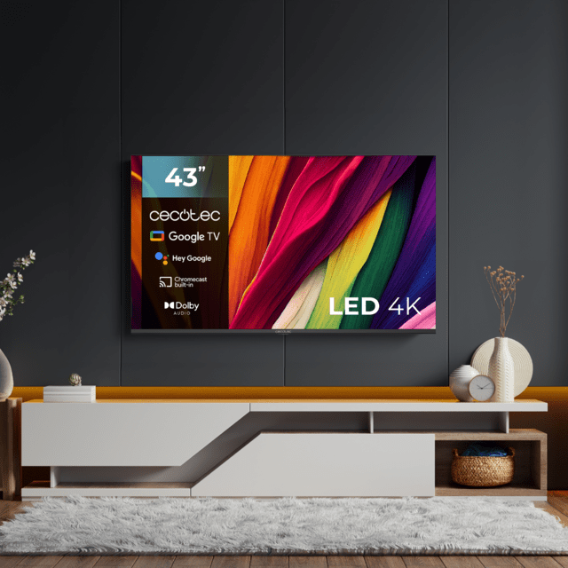 A4 series ALU40043S TV LED de 43" com resolução 4K UHD, sistema operativo Google TV, Dolby Audio, HDMI 2.1, USB 3.0, HDR10, 16 Gb ROM, Google Voice Assitant e Chromecast.