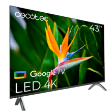 A4 series ALU40043S TV LED de 43" com resolução 4K UHD, sistema operativo Google TV, Dolby Audio, HDMI 2.1, USB 3.0, HDR10, 16 Gb ROM, Google Voice Assitant e Chromecast.