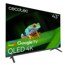 V4 series VQU40043S Televisión QLED de 43" con resolución 4K UHD, sistema operativo Google TV, Dolby Vision&Atmos, Wide Color Gammut, VRR, HDMI 2.1, USB 3.0, HDR10, 16 Gb ROM, Google Voice Assitant y Chromecast.