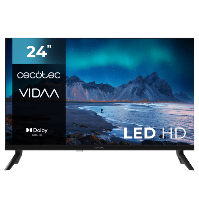 A5 series ALH50024 TV LED 24" con risoluzione HD con sistema Dolby, Smart TV VIDAA, WiFi integrato, uscita per auricolari, 3 HDMI e 2 USB.