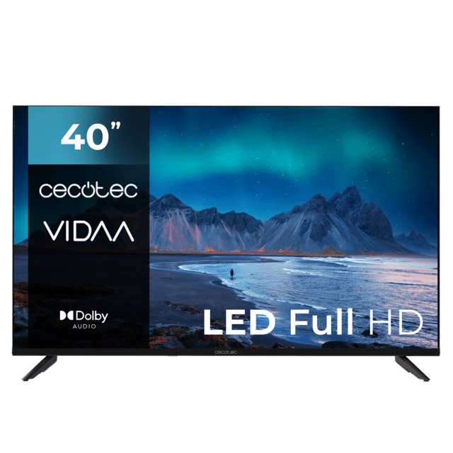 A5 series ALF50040 Televisión LED 40” con resolución Full HD con sistema Dolby, Smart TV VIDAA, WiFi Integrado, Salida de auriculares, 3 HDMI y 2 USB, Altavoces 16W