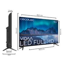 A5 series ALF50040 Televisión LED 40” con resolución Full HD con sistema Dolby, Smart TV VIDAA, WiFi Integrado, Salida de auriculares, 3 HDMI y 2 USB, Altavoces 16W