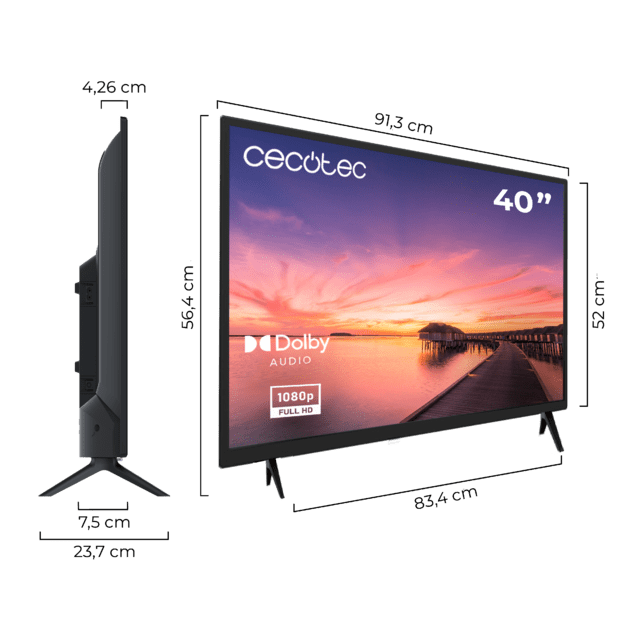 0 series 0040 TV LED da 40" con risoluzione Full HD con sistema Dolby, sintonizzatore DVB_T/T2/C/S/S2, altoparlanti da 16W, connessioni HDMI e USB