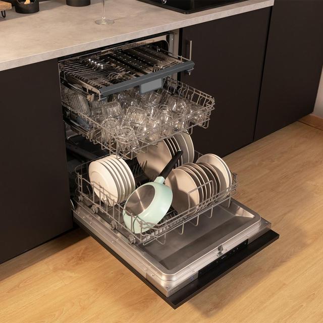 Bolero Aguazero 8001 Full BI B Lavavajillas integrable de 14 cubiertos, Clase B, Motor Inverter Plus, 8 programas, 3ª bandeja, O2 Dry, Dry+, Splash 360, AutoClean, Filtro Antibacteriano y Touch Control.