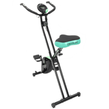 Cecotec Bicicleta Estática Plegable con Volante de Inercia de 2,5 Kg  X-Bike. Sistema Silence Fit, Ergonómica, Manillar y Sillín Regulable,  Pulsómetro, Pantalla LCD, Ruedas, Peso máximo 100 Kg : : Deportes y