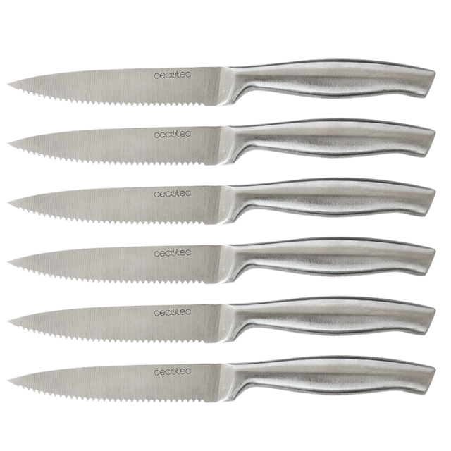 Set de 6 cuchillos Cecotec profesionales de carne con sierra