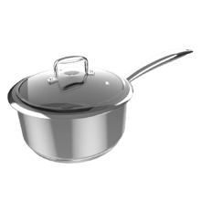 Polka Classy 16 Pot Steel Cazo de 16 x 7,6 cm de diámetro y Capacidad de 1,3 L. Tapa de cristal templado y acero inoxidable. Apto para horno hasta 230ºC sin tapa y todo tipo de cocinas.