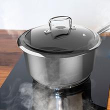 Polka Classy 16 Pot Steel Cazo de 16 x 7,6 cm de diámetro y Capacidad de 1,3 L. Tapa de cristal templado y acero inoxidable. Apto para horno hasta 230ºC sin tapa y todo tipo de cocinas.