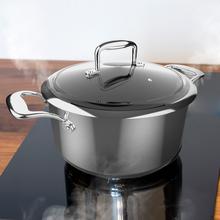 Polka Classy 24 Pot Steel. Olla de 24 cm de diámetro y Capacidad de 4 L. Asas remachadas y Tapa de cristal templado y acero inoxidable con orificio para liberar presión.