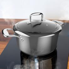 Polka Classy 28 Pot Steel Olla de 28 cm de diámetro y capacidad de 7,5 L. Asas remachadas y Tapa de cristal templado y acero inoxidable.