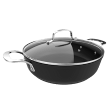 Faitouts Polka de 24 et 28 cm. Aluminium, revêtement antiadhésif, convient pour tous types de cuisinières et pour le lave-vaisselle, fond indéformable (Collection Fantasy Silver, 28 cm, Faitout bas)