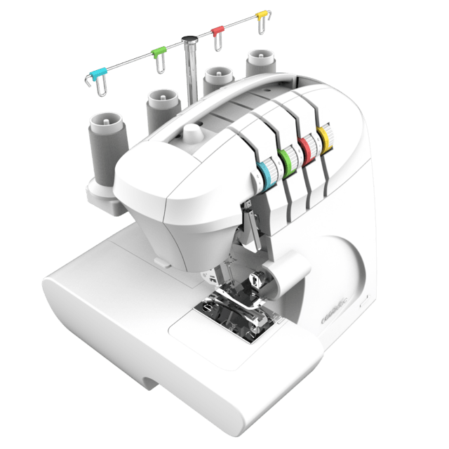 BelleCouture OverLock Surjeteuse à une vitesse de 1100 tours/minute avec pression du pied-de-biche réglable et kit d'accessoires.