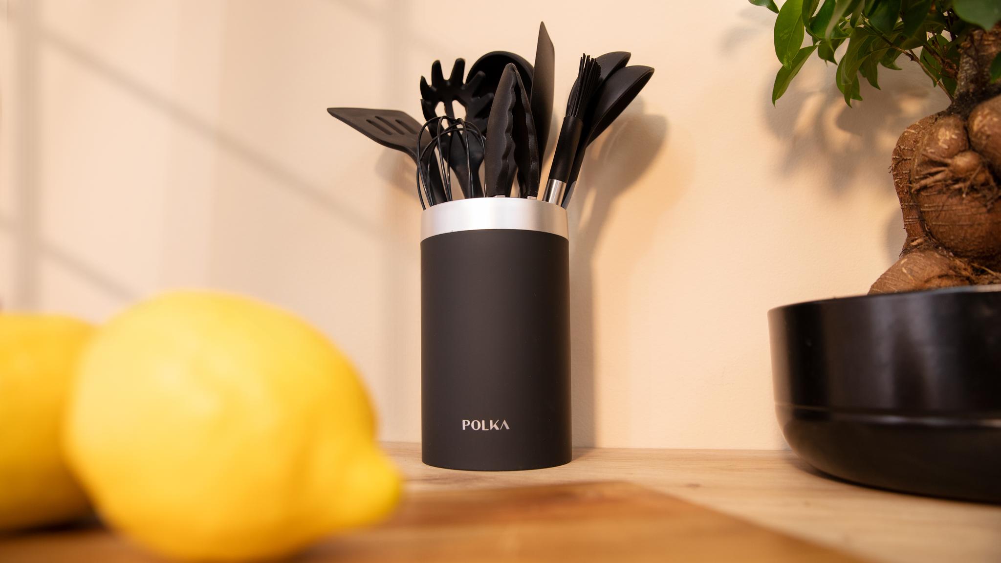 Set de 9 utensilios de cocina en tono negro