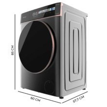 Bolero DressCode 10900 Autodose Inverter FullColor Steel A Lavadora Autodosis de carga frontal steel de 10 kg de capacidad y 1400 rpm, Pantalla FullColor 10,3", 11 programas, Motor Inverter Plus, SteamMax, Clase A, Sanitize, OnSmart, Fuzzy Logic, Smooth Wash y Goma Antibacteriana