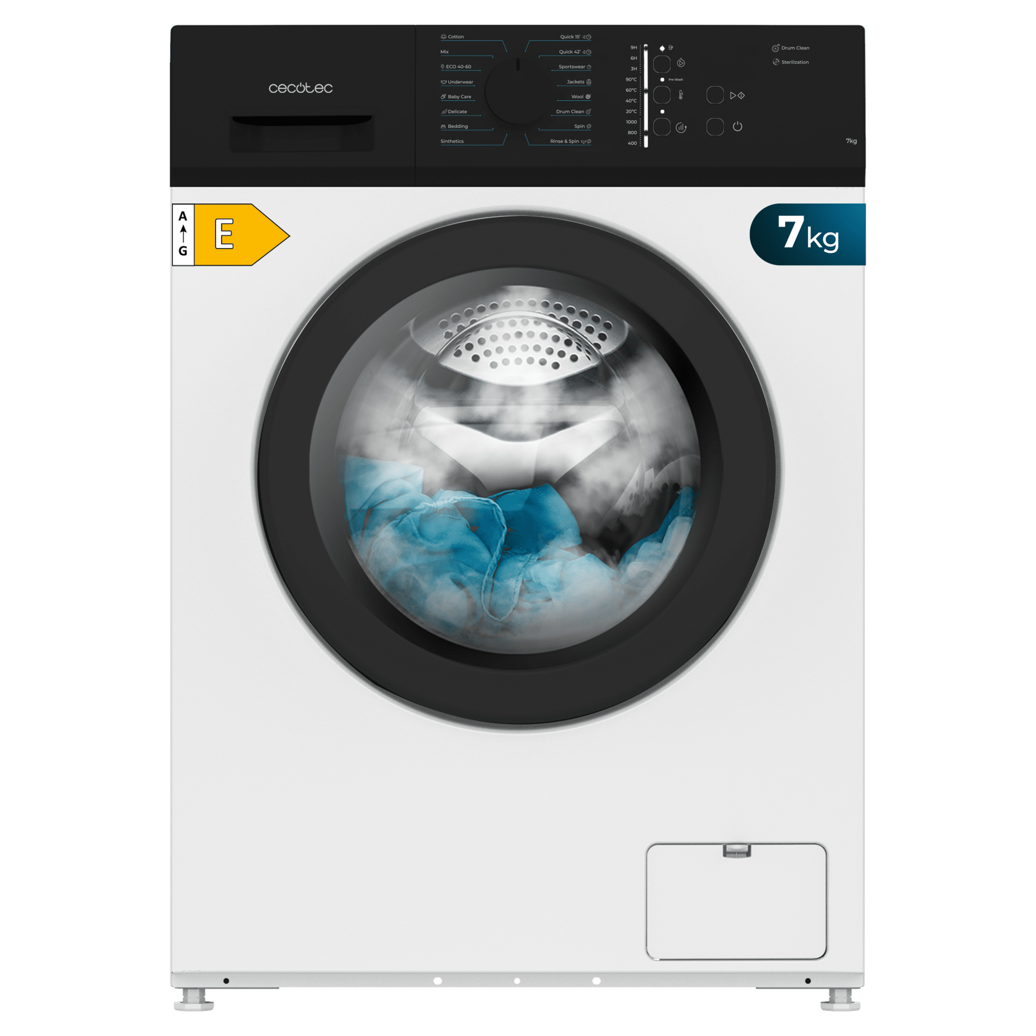 Bolero DressCode 720 E Lave-linge avec une capacité de 7 kg, classe E, 1200 tr/min, 16 programmes, Drum Clean, Delay Start et KidLock.