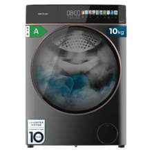 Bolero DressCode 10900 Inverter FullColor Steel A Lavadora de carga frontal steel de 10 kg de capacidad y 1400 rpm, Pantalla FullColor 10,3", 11 programas, Motor Inverter Plus, SteamMax, Clase A, Sanitize, OnSmart, Fuzzy Logic, Smooth Wash, Goma Antibacteriana y barra indicadora de proceso