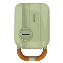 Rock'nToast Retro One Green Sandwichera con estilo retro con capacidad para un sandwich y 3 pares de placas desmontables.