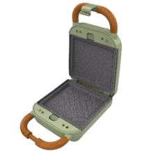 Rock'nToast Retro One Green Sandwichera con estilo retro con capacidad para un sandwich y 3 pares de placas desmontables.