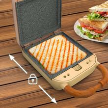 Rock'nToast Retro One Yellow Sandwichera con estilo retro con capacidad para un sandwich y 3 pares de placas desmontables.