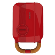 Rock'nToast Retro One Red Sandwichera con estilo retro con capacidad para un sandwich y 3 pares de placas desmontables.