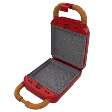 Rock'nToast Retro One Red Sandwichera con estilo retro con capacidad para un sandwich y 3 pares de placas desmontables.