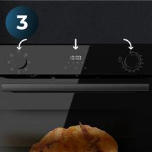 Bolero Hexa M224500 Glass Black A Horno Integrable Multifunción de 53L de capacidad, 7 funciones con Grill, Defrost, Steam Assist, 2600W.