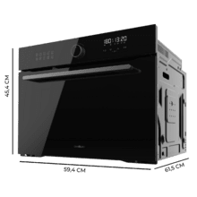 Bolero Hexa AF314500 Glass Black A Horno integrable Airfryer de 53L de capacidad, 11 funciones con Airfryer Master, Pizza Master, Steam Asisst, Steam EasyClean, 3D cooking, Clase A.