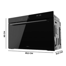 Bolero Hexa AF319000 Glass Black A Horno integrable de 133L de capacidad, 11 funciones con Airfryer Master, Pizza Master, Steam Asisst, Steam EasyClean, 3D cooking, Clase A.