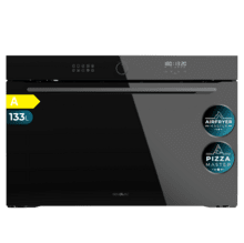 Bolero Hexa AF319000 Glass Black A Horno integrable de 133L de capacidad, 11 funciones con Airfryer Master, Pizza Master, Steam Asisst, Steam EasyClean, 3D cooking, Clase A.