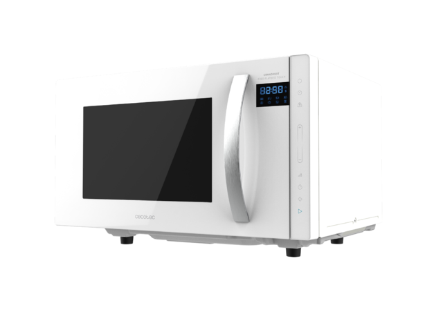 Micro-ondes sans plateau GrandHeat 2300 Flatbed Touch White. 23 litres de capacité, 8 fonctions préconfigurées, 800 W de puissance, minuterie jusqu'à 95 min