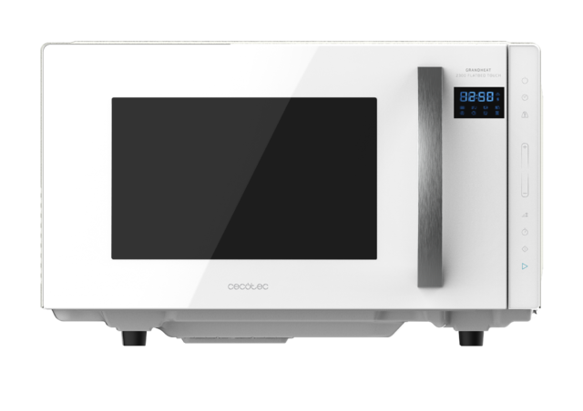 Micro-ondes sans plateau GrandHeat 2300 Flatbed Touch White. 23 litres de capacité, 8 fonctions préconfigurées, 800 W de puissance, minuterie jusqu'à 95 min