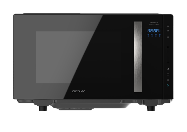 GrandHeat 2300 Flatbed Touch Black. Microondas sin plato con Capacidad 23 litros, Potencia 800 W, 8 Funciones preconfiguradas, Temporizador hasta 95 min