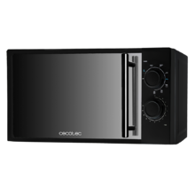 Microondas All Black Grill. 700 W de Potencia, Capacidad de 20l, Grill de 900 W, 9 Niveles Funcionamiento, Temporizador 30 min, Modo Descongelar, Acabado Negro