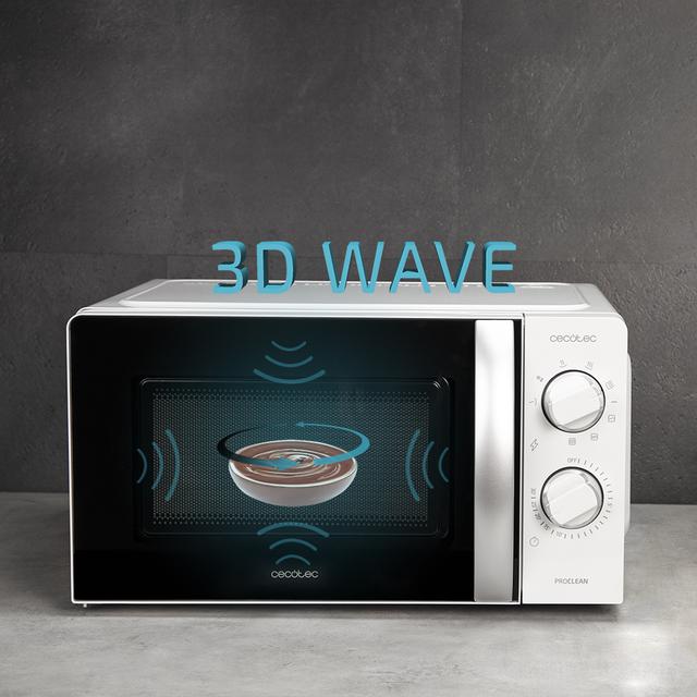 ProClean 2110. Micro-ondas com grill de 700 W com 6 níveis de potência, Capacidade 20 L, Função Grill, Tecnologia 3DWave, Modo Descongelamento, Temporizador até 30 mins