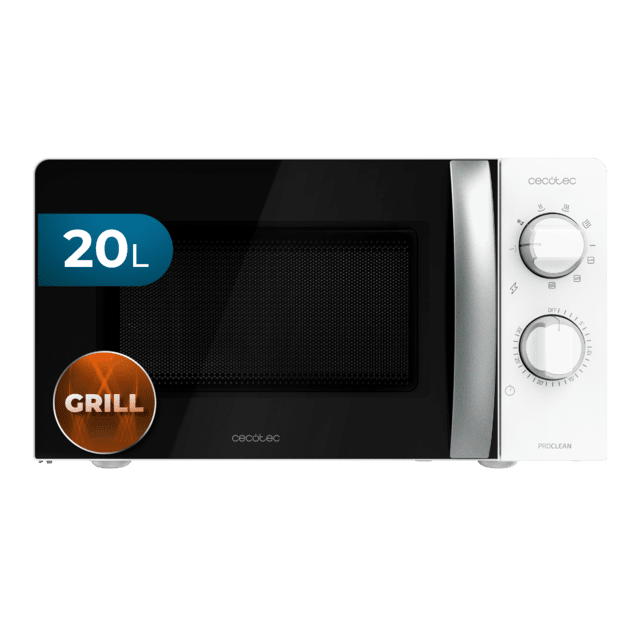 ProClean 2110. Microondas con Grill de 700W con 6 Niveles de Potencia, Capacidad 20 L, Función Grill, Tecnología 3DWave, Modo Descongelación, Temporizador hasta 30mins