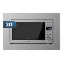 GrandHeat 2000 Built-In Steel. Microondas encastrable Digital de 700W, Integrable, 20l, Grill, 9 funciones preconfiguradas, Quick Start, Diseño Elegante