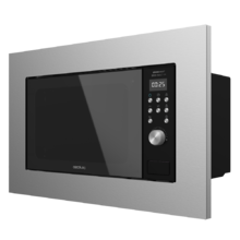 Microonde a incasso GrandHeat 2000 Built-In Steel Black. 700 W, a incasso, 20 L, grill, 9 funzioni preimpostate, Quick Start, design elegante