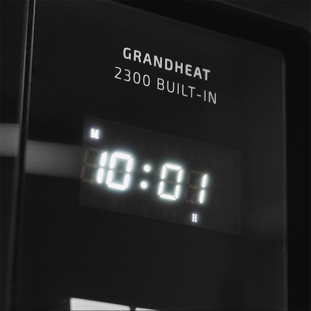 Digital GrandHeat 2300 Built-In Black Einbaubare Mikrowelle. 800 Watt Leistung, 23 Liter Fassungsvermögen, Grill, 5 Stufen, 8 voreingestellte Funktionen, Timer