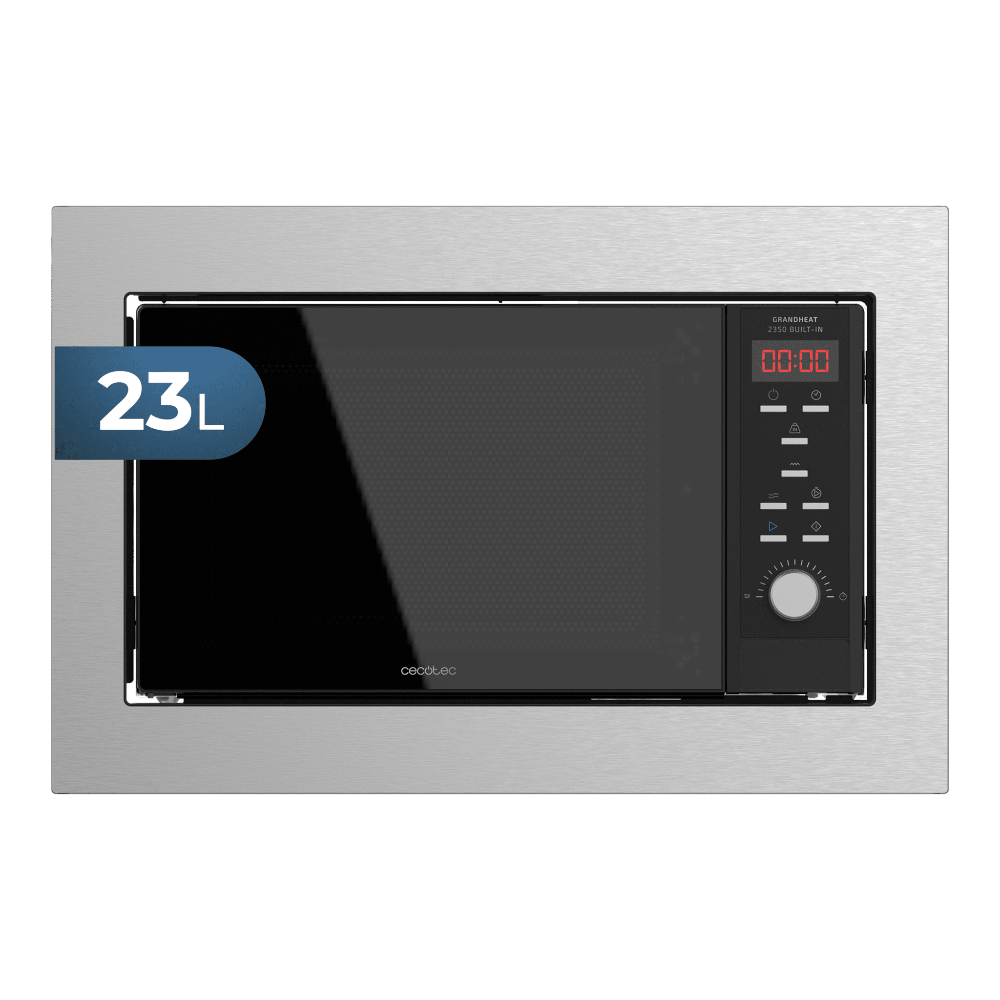 GrandHeat 2350 Built-In SteelBlack Einbaubare Mikrowelle 900W, Integriert, 23 L, Grill, 9 voreingestellte Funktionen, Quick Start, Timer