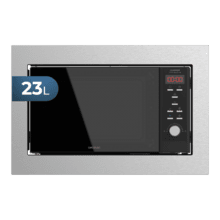 GrandHeat 2350 Built-In SteelBlack. Microondas encastrable Digital de 900W, Integrable, 23 Litros, Grill, 9 funciones preconfiguradas, Quick Start, Temporizador