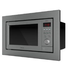 GrandHeat 2500 Built-In Steel. Microondas encastrable Digital de 900W, Integrable, 25 Litros, Grill, 10 funciones preconfiguradas, Multicooking, Quick Start