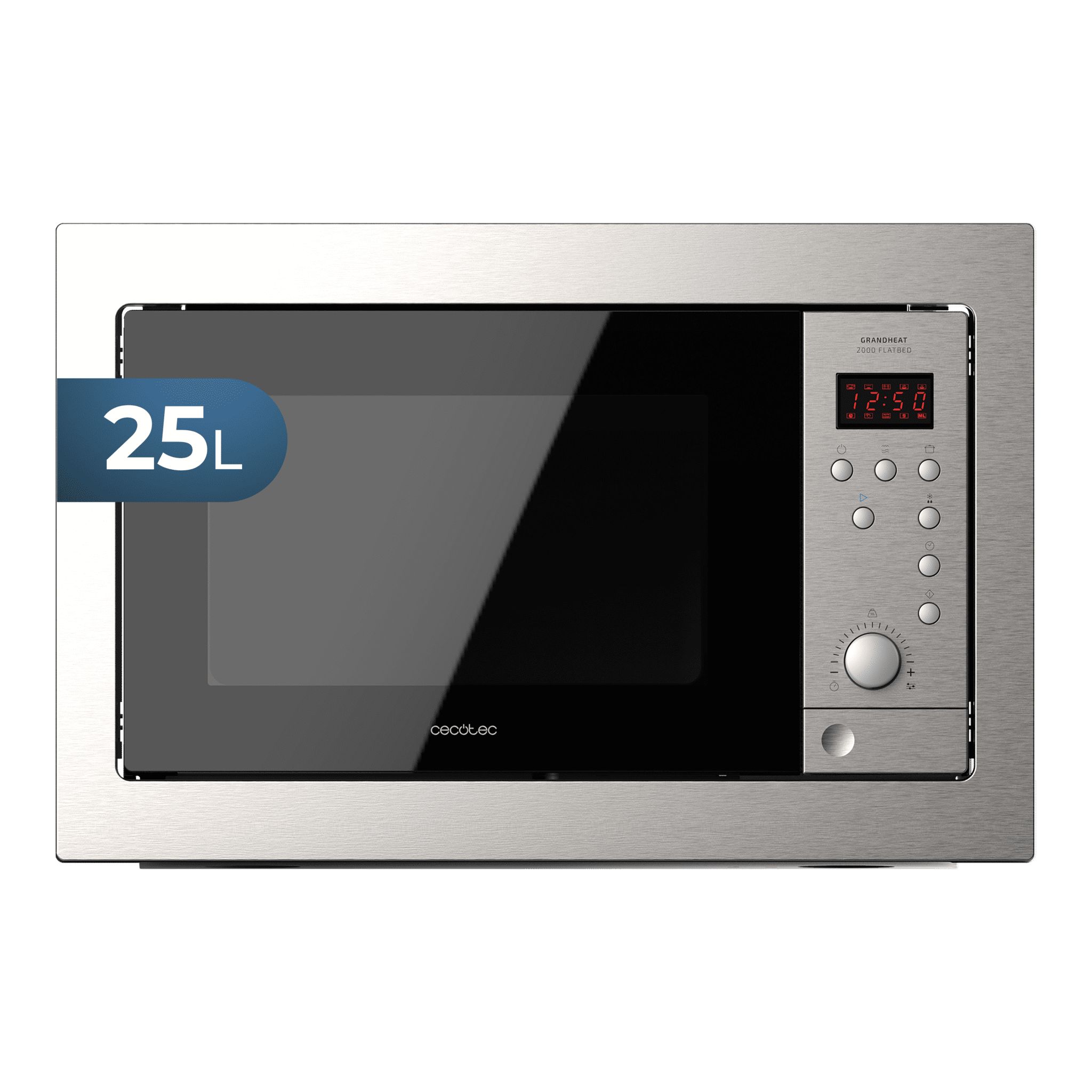 Microonde a incasso GrandHeat 2500 Built-In SteelBlack. Potenza 900 W, a incasso, 25 litri, grill, QuickStart, 8 funzioni preimpostate, timer