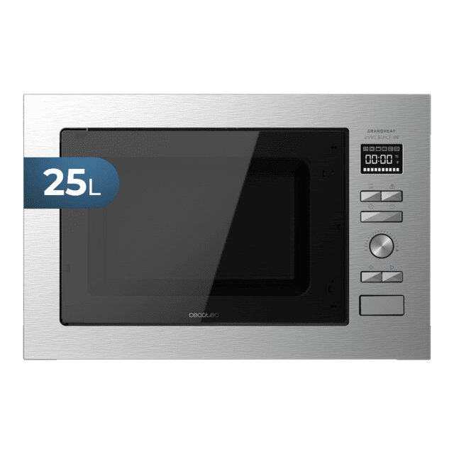 Microonde a incasso GrandHeat 2590 Built-In Steel Black. Potenza 900 W, a incasso, 25 litri, grill 1000 W, 8 funzioni preimpostate, timer