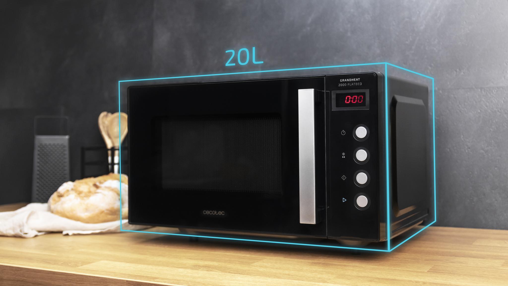 GrandHeat 2000 Flatbed Black Microondes sans plateau tournant avec 20 litres Cecotec