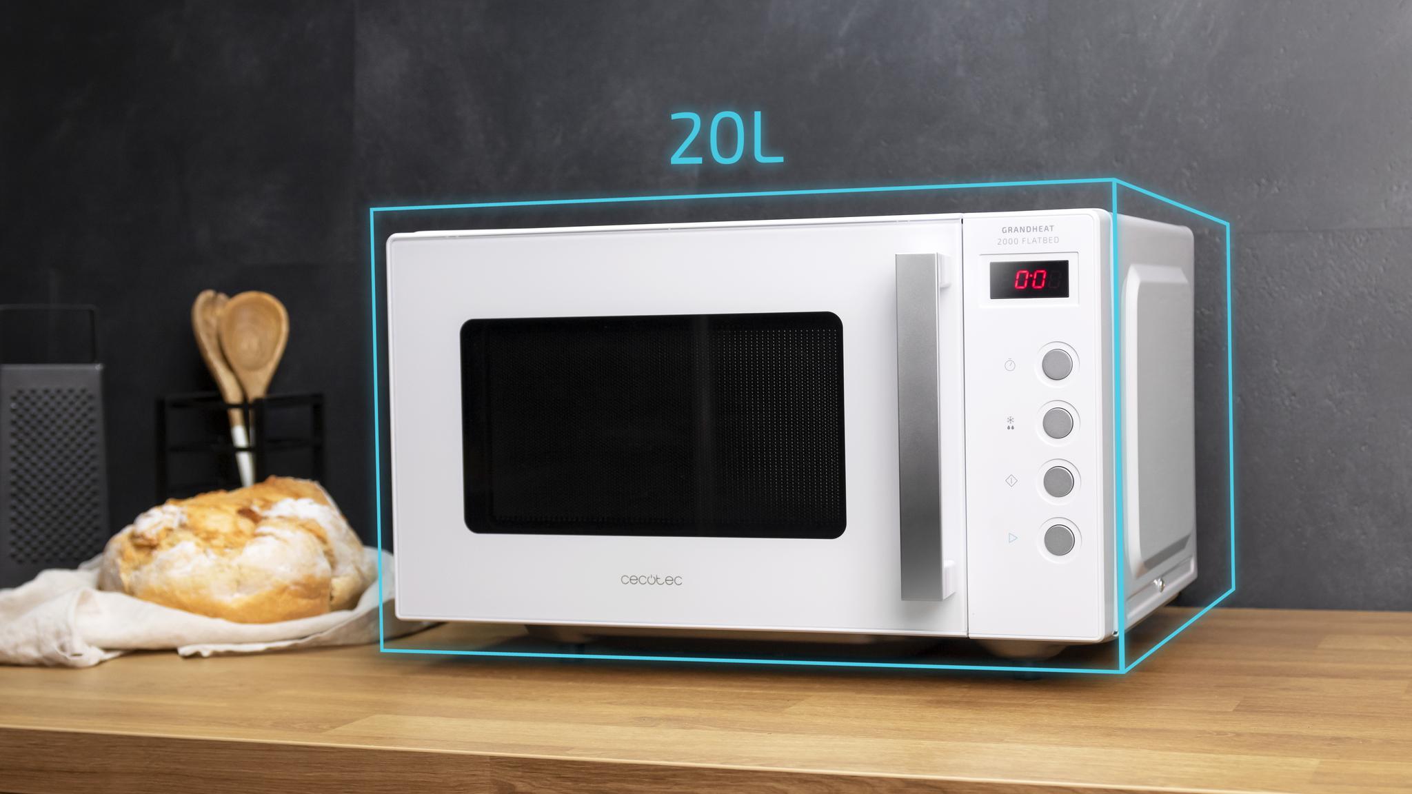 GrandHeat 2000 Flatbed White Microondes sans plateau 20L Cecotec