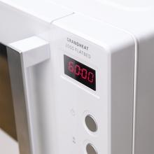 GrandHeat 2000 Flatbed White Mikrowelle ohne Teller. Fassungsvermögen 20 Liter, Leistung 700 W, Timer bis zu 60 min, Keramik-Innenbeschichtung