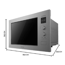 Micro-ondes encastrable numérique GrandHeat 2550 Built-in Steel avec 25 L de capacité, gril et 1320 W de puissance.