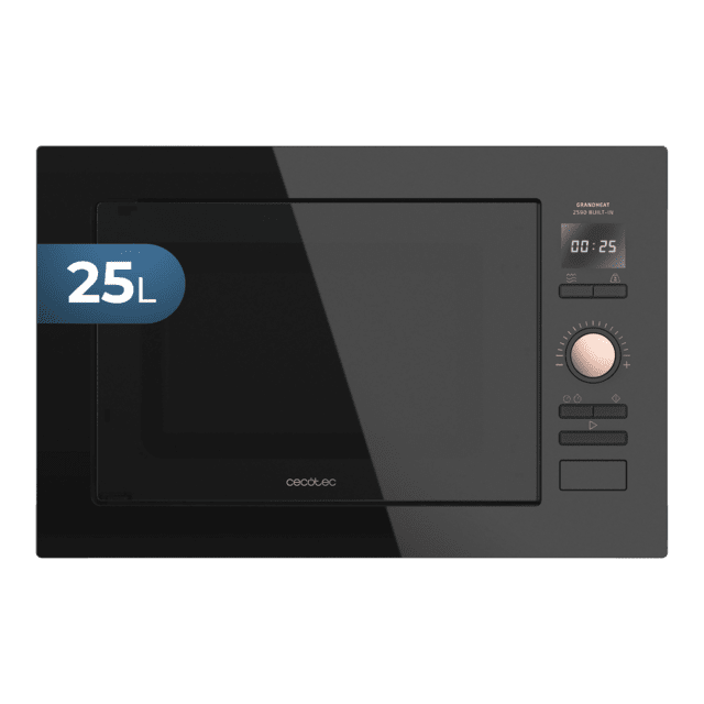 GrandHeat 2590 Built-in BlackRose. Microondas Encastrable Digital de 900 W, Integrable, 25 Litros, 8 Funciones Preconfiguradas, Quick Start, Temporizador