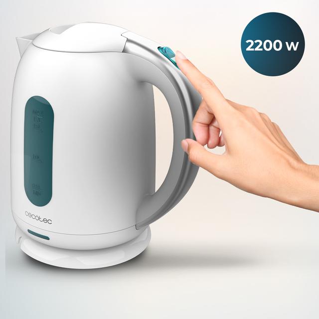 Thermosense 180 White Wasserkocher mit 1,7 Liter Fassungsvermögen, BPA-frei und 2200 Watt.