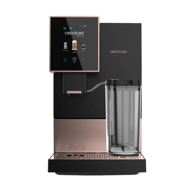 Cremma Compactccino Connected Black Rose Máquina de café superautomática compacta com 19 bares, ecrã TFT e Wi-Fi, depósito de leite e Thermoblock.